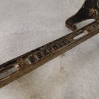 Industriele Tafel, Tuintafel Met Hardsteen Plaat Op Gietijzeren Frame, Jaren 30 thumbnail 22