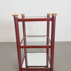 Vintage Bijzettafel Messing Italy Rek Regency '70 Side Table thumbnail 2