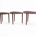 Set Of Three Nesting Tables By Beder Trædrejeri, Denmark 1960s thumbnail 2