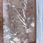 Art Deco Set Nachtkastjes Met Rood / Grijs Geaderd Marmer Blad, 55 Cm Hoog thumbnail 12