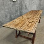 Antieke Tafel Schragentafel Xxl Tuintafel 89 X 308 Cm thumbnail 10