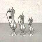 Set Van 3 Slanke Tinnen Kannen thumbnail 4