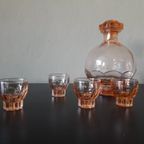 Vintage Frans Likeursetje, Karaf 15 Cm Hoog, 4 Shotglaasjes 4cm Hoog thumbnail 2