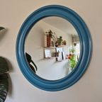 Carrara & Matta Spiegel. Vintage Xl Ronde Spiegel Blauw. thumbnail 6
