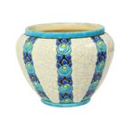 Polychrome Bloempot Vaas Catteau Boch Keramis Art Deco Ca. 1922 thumbnail 8