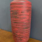 Large Ceramic Red Vase By Scheurich Germany Model 517-45 thumbnail 9