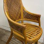 4 Rotan Webbing Bamboo Diner Stoelen , 1980s thumbnail 9