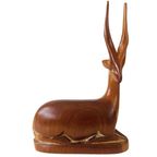 Mid-century Teak Houten Set Herten Antilopen Gazellen Beeldjes thumbnail 6