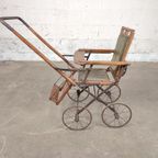 Antieke Houten Kinderwagen thumbnail 7