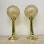 Set Of 2 Large Globe Glass Table Lamps , 1970S thumbnail 2