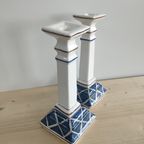 Kaarsenstandaard Kandelaar Blauw Wit Handmade Portugal thumbnail 7