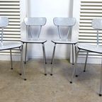 Prachtige Set Van 4 Vintage Retro Formica Stoelen thumbnail 6