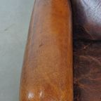 Vintage Stoere Schapenleren Armchair Met Een Hoge Rug En Een Goed Zitcomfort thumbnail 7