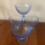 Vintage Set Van 4 Blauwe Glazen Coupes Van IKEA Made In Italië thumbnail 6