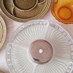 Vintage Draaiplateau Snackschaal Glas Chroom thumbnail 9