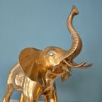 Grote Vintage Zware Messing Olifant Beeld thumbnail 15