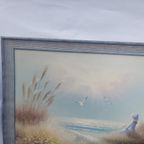Vintage Origineel Schilderij.olieverf Op Panel Ingelijst Met Ophangsysteem . Philip Sandez... thumbnail 4