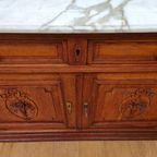 Vintage Antiek Dressoir Commode Ladekast Badkamermeubel Met Marmer Blad 707 thumbnail 15