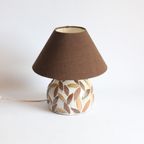 Studio Ceramic Table Lamp With Leaves, France 1960S thumbnail 2