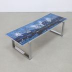 Vintage Salontafel Chrome & Keramiek Antonio De Nisco, 1970S thumbnail 9