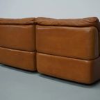 Vintage Cognac Leren Modulaire Hoekbank Van <<<brand>>>, Duitsland 1970 thumbnail 14