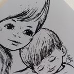 Vintage Keramische Wandtegel Door Luc De Ro - Mosa Holland 1966 thumbnail 4