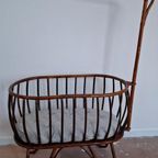 Vintage Rotan Wieg Met Stang, Sfeervol En Uniek, Jaren '70 thumbnail 2
