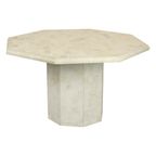 Vintage Achthoekige Eettafel Travertin Natuursteen Italië Jaren 70 thumbnail 3