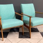 Pair Of Green Arm Chairs 1960S thumbnail 9