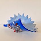 Vintage Glazen Schaal Glas Kunst Mondgeblazen Schelp Schaal thumbnail 10