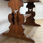 Antique German / Alpine Trestle Table With Drawer thumbnail 13