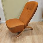 Vintage Theo Ruth Congo Fauteuil Stoel Oranje thumbnail 2