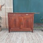 Antieke Massief Eiken Kastje Houten Commode Buffetkast thumbnail 6