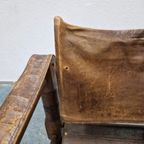 Vintage Safari Stoel Jaren 70 Fauteuil Leren Stoel thumbnail 15