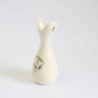 Organic 1950S Shaped White Ceramic Base By Flora Pottery thumbnail 3