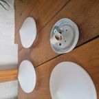 3 Vintage Discus Plafond Of Wandlampen Design Melkglas. thumbnail 7