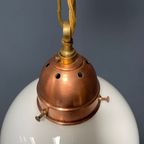 Opaline Glazen Bollamp Met Koperen Armatuur thumbnail 14