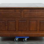 Klassiek En Functioneel Groot Antiek Bureau/ Partner Desk In Engelse Stijl thumbnail 17
