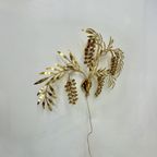 Large Italian Floral Gilded Gold Wall Lamp , 1970’S thumbnail 15
