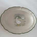 Mooie Vintage Ovale Schaal 32x21x3 Met Groene Rand thumbnail 4