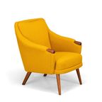 Geherstoffeerde Deens Design Gele Fauteuil By Johannes Andersen, 1960S thumbnail 3