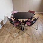 Thonet A320 Eettafel + 6 Rosé Stoelen - Hout - Zwart -Design thumbnail 5