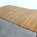 Brutalist Eettafel | Vintage Tafel | Eiken | Verlengbaar thumbnail 9