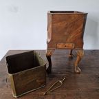 Chippendale-stijl Mahoniehouten Plantenbak / Kolenkit Met Klauwpoten – Ca. 1900 thumbnail 5