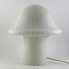 1 Of 3 Large White Crystal Glass Zebra Striped Peill And Putzler Mushroom Table Lamp Xl 1970 thumbnail 8