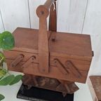 Vintage Sewing Box, Naaibox, Fournituren Harmonica Kastje thumbnail 5