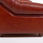 Sculptural Italian Modern Three Seat Leather Sofa / 3-Zitsbank, 1970’S thumbnail 8