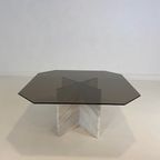 Vintage Marble And Smoked Glass Coffee Table thumbnail 3