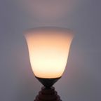 Art Deco Tafellamp, Bureaulamp Met Glazen Kap thumbnail 9