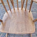Massief Eiken Hoge Schommelstoel Met Spindelrug thumbnail 3